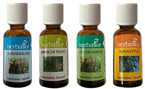 Herbaflor Saunaöle Badeöle Badezusätze Saunaaufguss Saunaduft 4 x 30 ml