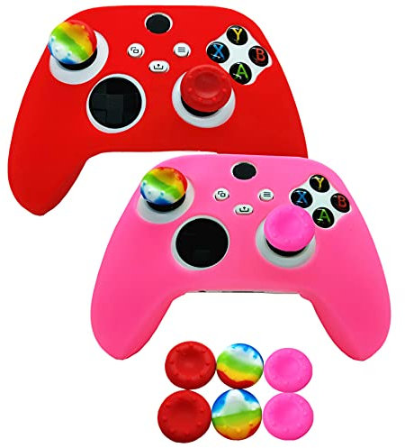 2 fundas de silicona para mando Xbox Series X/S, protector de goma para Xbox Series X/S (6 empuñaduras de palanca de mando de pulgar) (Serie X/S-8)