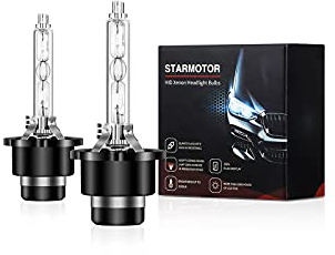 starmotor D2S Headlight Bulb Diamond White Bulbs HID Headlight Assembly Pair Bulbs Super Bright D2S HID Light for Car Xenon Headlight Bulbs 12V 35W High Low Beam Head Light Bulb Pack of 2