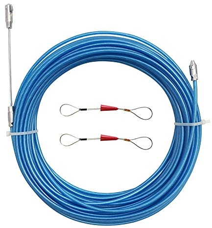 IRSCorp 20m 67 Feet Cable Puller Kit Through Wall Fish Tape Stainless Steel Wire Electrical Cable Puller Wire Guide Device Threader Fish Cable Fastener