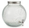 Tradineur - Tarro dispensador de vidrio con grifo, 5 litros, diseño con forma de fruta 24 x 23 x 17,5 cm, bote, botella con grifo, recipiente para servir agua, bebidas frías, refrescos
