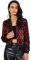 Allegra K Damen Bomberjacke Langarm Glitzer Reißverschluss Pailletten Jacke, rot, M