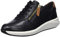 Clarks Womens Un Rio Zip Sneaker, Black Black Leather, 3.5 UK