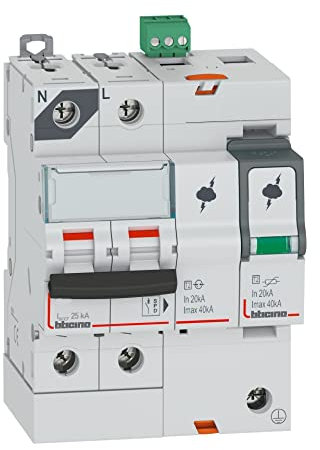 Bticino F10AZC2 Limitatore di Sovratensione con Relativo Interruttore Magnetotermico