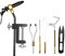 LIXADA Fliegenbinden-Werkzeug-Set, 5/6-teilig, mit Schraubstock, Spulenhalter, Einfädler, Nadel, Peitsche, Finisher und Schere, Fliegenbinden-Set für Fliegenfischen, Profis, Anfänger