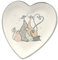 Cuenco de cerámica, plato decorativo en forma de corazón con familia de gatos, color gris, crema y blanco, dimensiones (largo x ancho x alto): 20 x 20 x 3 cm aprox