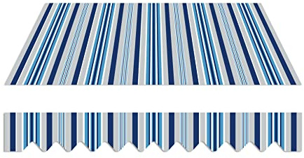 home Trends Markisenstoff 4m Markise mit Volant 5 X 3.5 m Markisenbespannung ersatzstoff 487 x 350 cm Balkon Markise wasserabweisend & Sonnenschutz Ersatz Markisentuch P3016