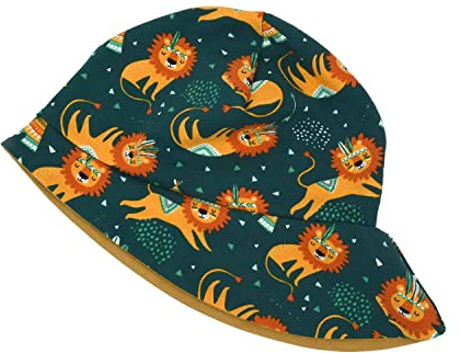 Sommermütze Sonnenhut mit Nackenschutz Indianer Löwe Baby Jungen handmade in Deutschland