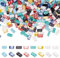 SUNNYCLUE 1Boîte 800Pcs 8 Style 1/2 Perles de Tila Double Trou Perles de Verre Perles de Carrelage en Vrac Perle de Rocaille de Verre Mini Entretoise Plate Perles en Vrac pour la Fabrication de Bijou