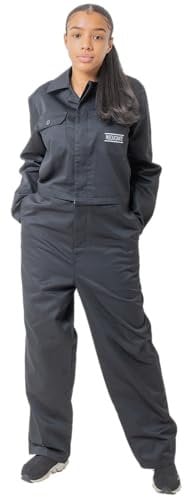 Insouciante Boiler Suits for Women, Gardening and Painting Ladies Overalls, Work Overalls With Unique Waist Zip Feature, Womens Workwear (14, Black)
