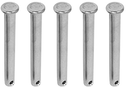 M METERXITY 5pz Forcella Perni - Flat Testa Inossidabile Acciaio Rotondo Forcella Perni Fissaggio, Anti Resistenza, Applica Meccanica Riparazione (M8 x 80mm, Argento Tono)