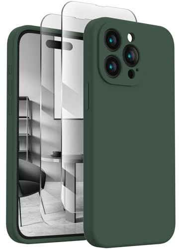 FireNova Designed for iPhone 15 Pro Case, 6.1, Alpine Green | Silicone Upgraded [Camera Protection] Phone Case, with Soft Anti-Scratch Microfiber Lining Inside