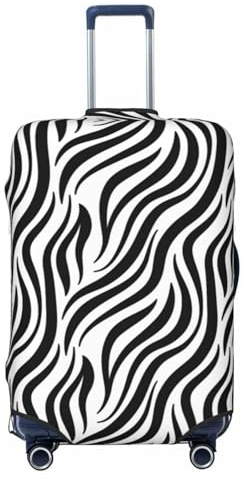 Kururi Koffer mit Zebra-Druck, Reisegepäckschutz, Trolley-Koffer, geeignet für Reisen und Geschäftsreisen, Schwarz , 85