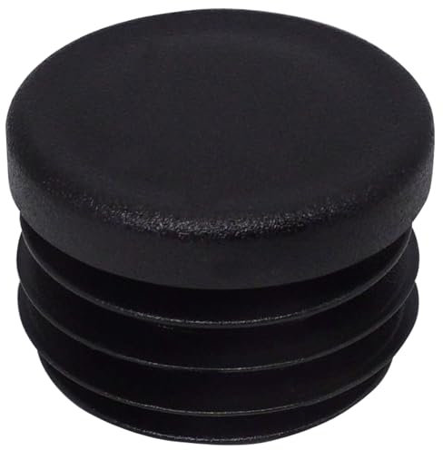 SKIR'CO (20 Stück) Rundrohreinsätze 30 mm Zaunpfahlstopfen schwarz Kunststoffrohr Endkappen Rohrstopfen schwarz RAL 9005