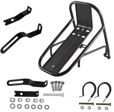 Oshhni Porte-Bagages Avant de vélo, Sacoche de Ment, Support de Fourche de vélo, étagère à Bagages, Support de Fourche Avant de vélo pour Voyage en, sans