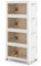 COSTWAY Folding Shoe Storage Cabinet, 3/4/5 Tier Stackable Storage Box with Lockable Wheels, Lids & Doors, Freestanding Storage Bin for Living Room Bedroom (49 x 31 x 112 cm, 4 Tiers)