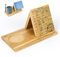 Holz Dreieck Buchständer mit Getränkehalter, Bibliothekskarten-Design Buchhalter Seitenablage, Nachttisch Buchhalter mit Stiftschlitz, Geschenk für Buchliebhaber, Leser, Bibliothekare, Schriftsteller
