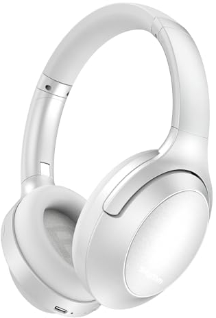 Srhythm NC45 Active Noise Cancelling Headphones, Wireless Bluetooth Headphones Over Ear with Mic Deep Bass, Foldable and Durable,Comfortable Protein Earpads, 40H Playtime for TV/PC/Cell Phone
