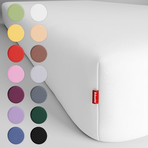Schuette® Spannbettlaken mit Rundumgummi • 80 x 160 • Wow! Kollektion: Fluff White (Weiß) • 100% Superfluff Baumwolle, Blickdicht, Faltenfrei • Matratzenhöhe bis 15 cm