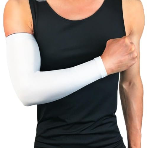 DAZZLEEX Coderas suaves de portero para jóvenes y adultos, mangas de compresión muscular de poliéster, bandas de protección solar, , L