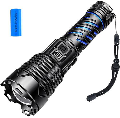 OWill LED Taschenlampe Aufladbar, Superhelle Zoombare 2000 Lumen Mini Torch mit 5 Lichtmodi, Wasserdichte Taktische Handlampe für Camping, Wandern, Outdoor, Notfäll [Energieklasse A+++]
