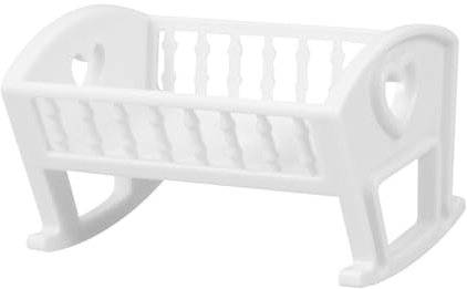 PHENOFICE Puppenhaus Miniatur Miniatur Bett Für Puppenhaus Weißes Öbelstück Für Puppenstuben Ideal Als Deko Im Babyzimmer Puppenhaus Einrichtung Perfektes Zubehör Für Rollenspiele Miniatur Dekoration