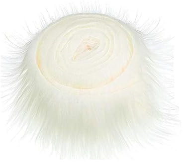 Furry Faux Precut Strips,1 Stück 2x60 Zoll Kunstfell zum Basteln Weiß Langhaarplüsch Kunstfell Meterware,Plüsch Fell zum Basteln für Weihnachten Basteln Gnome Beard Santa Hair Dwarf DIY (Weiß)