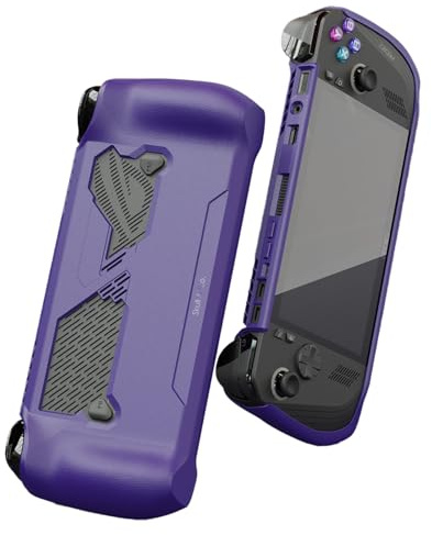 Skull & Co. GripCase Ally for ROG Ally X: A Soft Protective Case with Textured Grips Full Protection and Stand, Shock-Absorption Non-Slip and Anti-Scratch Cover Design - Galactic Purple