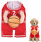 Hunde-Basketballkostüm mit Ball, kleines Hunde-Halloween-Kostüm, Basketballspieler-Kostüm, großes Hunde-Halloween-Kostüm, rotes lustiges Hundekostüm für kleine Hunde, mittelgroße Hunde, große Hunde