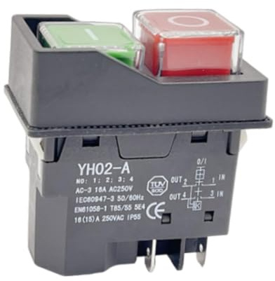 harayaa Botón de interruptor electromagnético multifunción para máquina cortadora Kld28/28A, 5 Pines