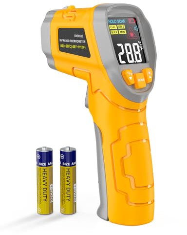 Temperaturmessgerät, Infrarot Thermometer -50°C~600°C(-58°F~1112°F) mit Einstellbarer Emissionsgrad, Infrarot-thermometer Digital, Ir Laser Thermometer küche, Nicht Menschliches-für Kochen, Industrie