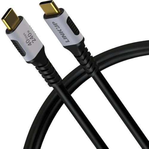 LINKUP - Cable USB 4.0 de silicona líquida 240W 40Gbps Type-C Thunderbolt 4 [1m] 8K@60Hz, Carga rápida, Suave al tacto, Antisuciedad, Viaje amigable - para iPhone 15/16 Pro/Max MacBook Pro Galaxy S23