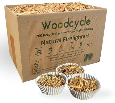 Encendedores naturales - 200 encendedores de fuego para quemadores de leña, estufas, barbacoa, horno de pizza, hogueras, camping