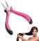 Hair Extension Pliers, Mini Pliers with 3-Hole for Hair Extensions Apply and Remove, Nano Beads Hair Extensions Tool for Nano Ring Hair Extensions and Micro - Pink