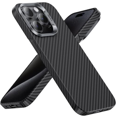 BENKS ArmorAir Hülle für iPhone 15 Pro Max Kompatibel mit Magsafe, Ultradünne & Leichte 15 Pro Max Handyhülle, Aus Dupont Kevlar 600D Aramidfaser Gefertigt, Minimalistisches in Schwarz