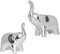 Tibeoyad 2 Stück Keramik Elefanten Ornament Desktop Statue Winzige Tiere Elefant Figurine Wohnzimmer Deko Modern Figure (Silber)