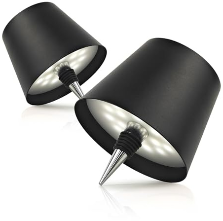 MU LIN lampada bottiglia ricaricabile,lampada da tavolo senza fili,Controllo Touch da 3 Modalita Temperatura di Colore, Dimmerabile, per Soggiorno, Ristorante