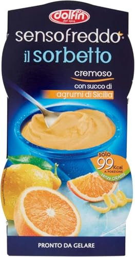 SensoFreddo - Dolfin - Il Sorbetto con succo di Agrumi Di Sicilia pronto da gelare - senza glutine - 24 cfz. da 200 ml