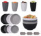 Juego de Vajilla de Plástico Cuencos Platos y Vasos Irrompibles Cubiertos Reutilizables Apto Para Microondas y Lavavajillas Ideal Para Picnics Viajes y Fiestas Navideñas (Color mixto, Juego de 16)