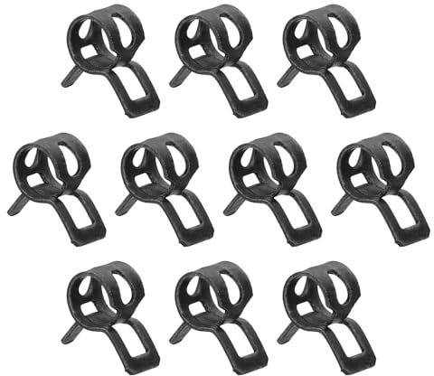 sourcing map 10pcs Spring Band Type Hose Clamps 6mm Fuel Line Hose Spring Clip Silicone Vacuum Hose Pipe Clamp Low Pressure Tube Clip Fastener, Black