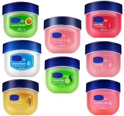 Mini Lip, 8PCS Lips Balm Set, Lip Moisturiser for Dry & Dark Lips, Day & Night Lip Care, Lip Balm Alternative, Mini Lip Balm Set, Deep Hydration