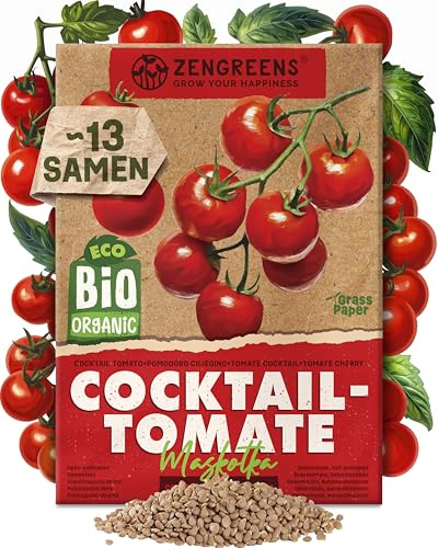 ZenGreens® - Bio Cocktail-Tomate Samen (Maskotka) - Cocktail-Tomatesamen - Gemüsesamen für den einfachen Anbau im Garten, Balkon oder Hochbeet - Saatgut - Paradeiser