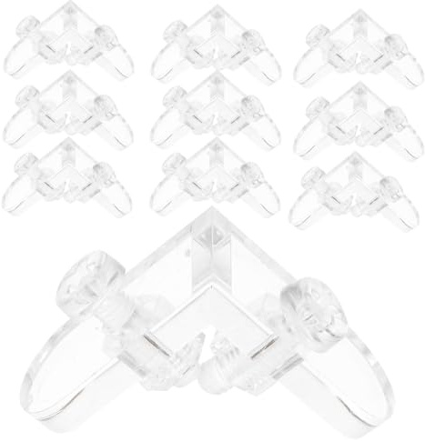HEALSOPTHY 10 Stück Durchsichtige Acryl Eckwinkel 3-4mm Für Vitrinen Möbel Eckverbinder L-halterung Kantenschutz Befestigung