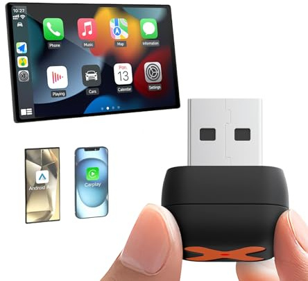 Wireless CarPlay & Android Auto Adapter 2025 Upgrade – Apple Car Play Wireless Adapter Plug & Play, stabile Verbindung, kompatibel mit iPhone iOS 10+/Android 11+, USB‑C/USB‑A Dual Port, Autos ab 2016
