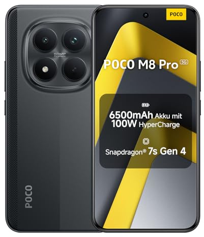 XIAOMI POCO M8 Pro 5G, Smartphone 12+512GB, Nero, Snapdragon® 7s Gen 4