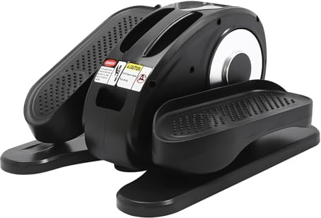 Elektrischer Crosstrainer, 50W Unter dem Schreibtisch Ellipsentrainer, Motorisiert Beintrainer mit Fernbedienung und Display 5 Geschwindigkeiten für Senioren Erwachsene (Silber+Schwarz)