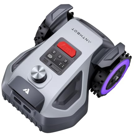 ANTHBOT M5 LiDAR 360° Robot Tondeuse, Fonctionnement Plug-and-Play, 500㎡ Recommandée, Cartographie Automatique, Évitement d'obstacles par IA,Taille en U