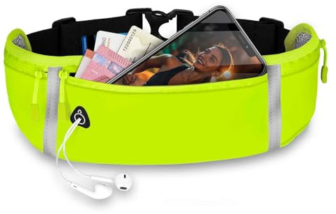 ONEFLOW Active Pro Laufgürtel für vivo X300 Pro Lauftasche mit 3 Fächern, Atmungsaktiv, Sport Handytasche zum Joggen, Handy Bauchtasche Wasserdicht, Running Belt, Grün