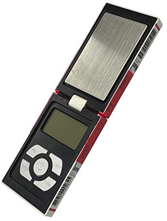Trimming Shop Digitale Taschenwaage 100 x 0,01 g, tragbare kompakte elektronische Waage, Mini-Waage mit hinterleuchtetem LCD-Display zum Wiegen von Schmuck, Gold, Edelsteinen, Küchenkräutern