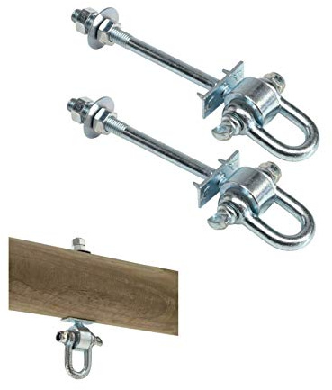 Gartenwelt Riegelsberger Premium Safety Schaukelhaken D+ M12 2 Stück | Für Balken 170–200 mm | Zum Durchschrauben | Für öffentliche Bereiche